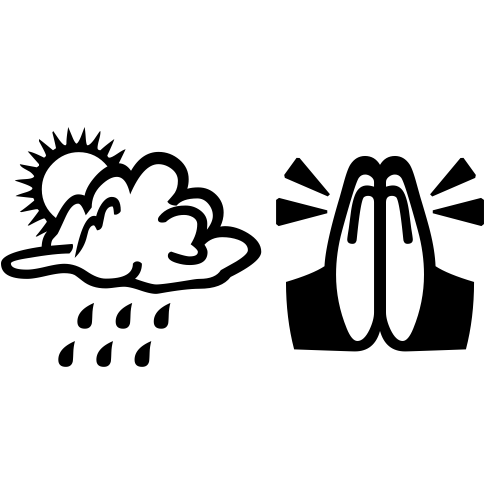 🌦🙏 Emoji Domain black and white Symbola rendering